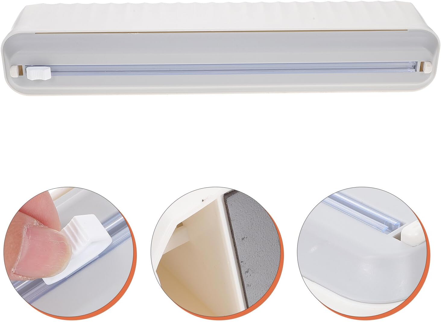 BETOOKY Plastic Wrap Cutter and Cling Film Cutting Box Food-grade Slide Cutter Kitchen Storage Organizer for Home Use