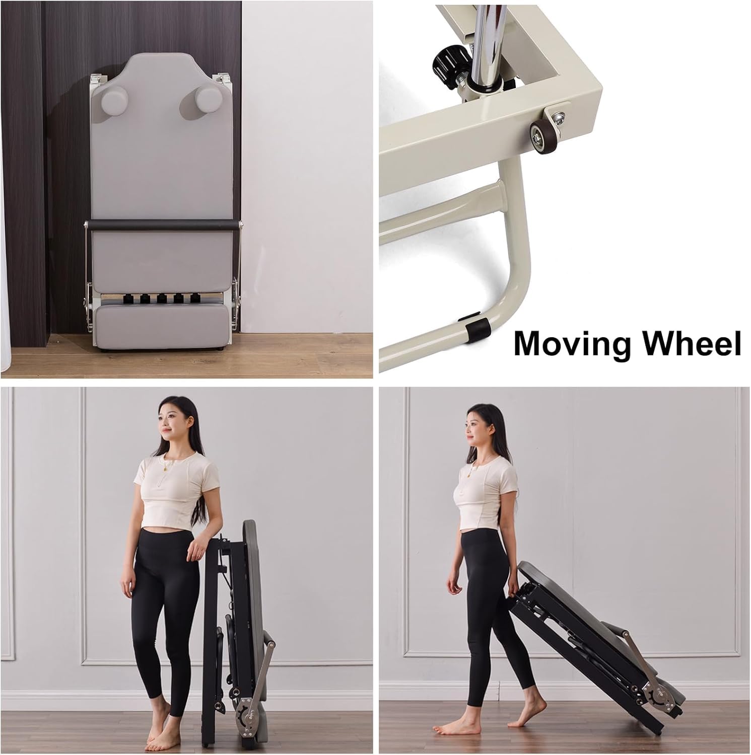 Macchina Pieghevole per Pilates Reformer da Home Studio, Rimbalzista Cardio Fitness per Sistema di Allenamento A Casa Pilates, Macchina per Allenamento Pilates Reformer per Palest, Black, Latex Tube