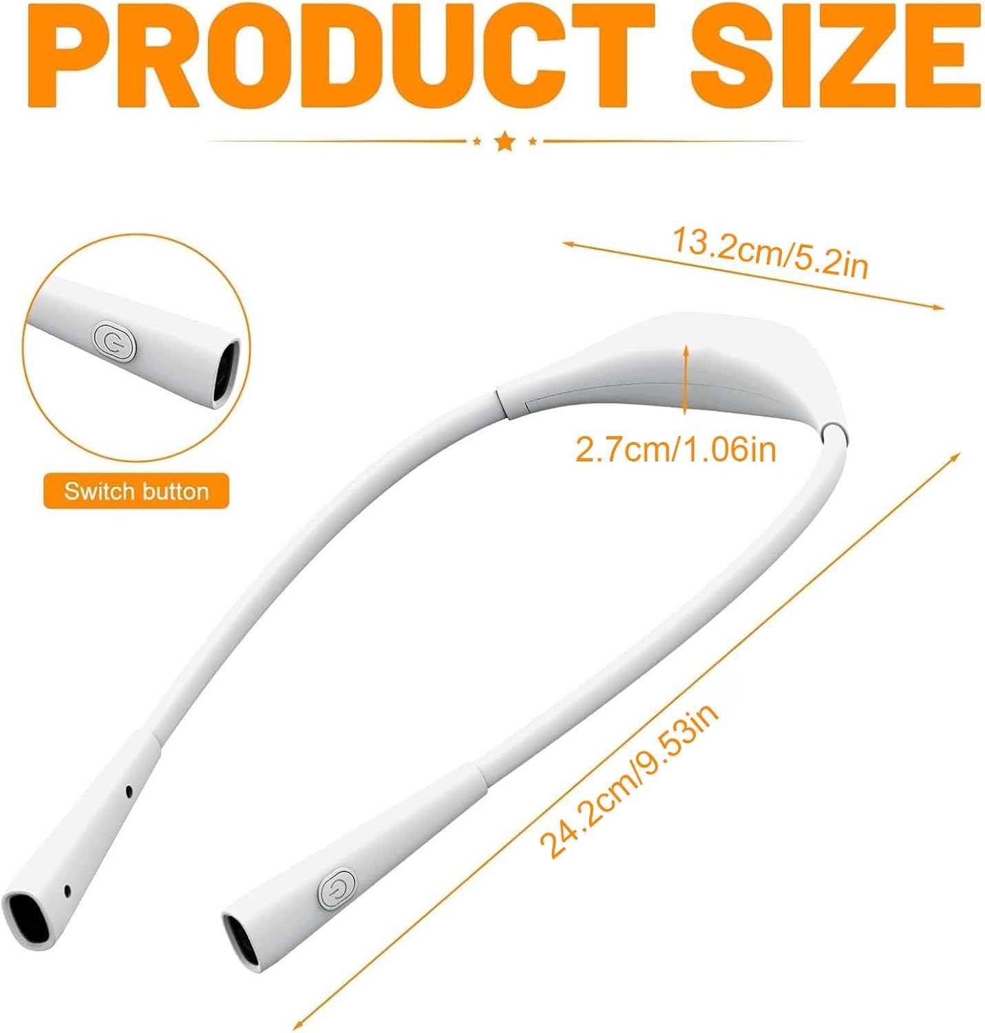 Portable Neck Reading Light, Flexible Bendable Book Lamp, USB Rechargeable with 80 Hour Battery, Lighting with Adjustable Brightness, Travel Study Lamp Comfortable Design, Crocheting Book Light