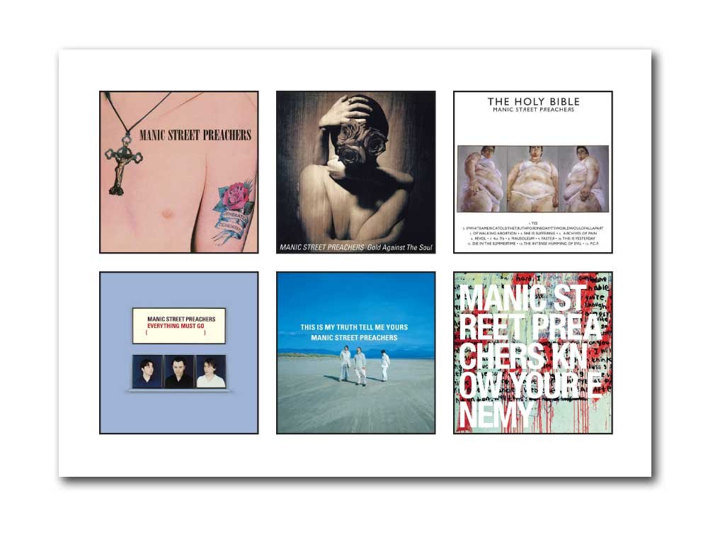 Libretto Designs MANIC STREET PREACHERS Albums unframed A4 Art Print Mini Poster