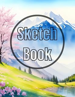 Sketch Book: Premium watercolor spring in mountain design cover page Sketchbook Blank Paper Pad 8.5" x 11" - sketchbook 120 Pages Blank Paper Book For ... Unlined Journal Soft Cover sketchbooks