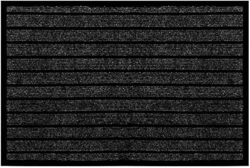 Long Hallways Runners 80 x 300 cm, Black - Heavy Duty Dirt Trapper Barrier Mat Waterproof Strong PVC Rubber Backing Anti Slip Floor Mat