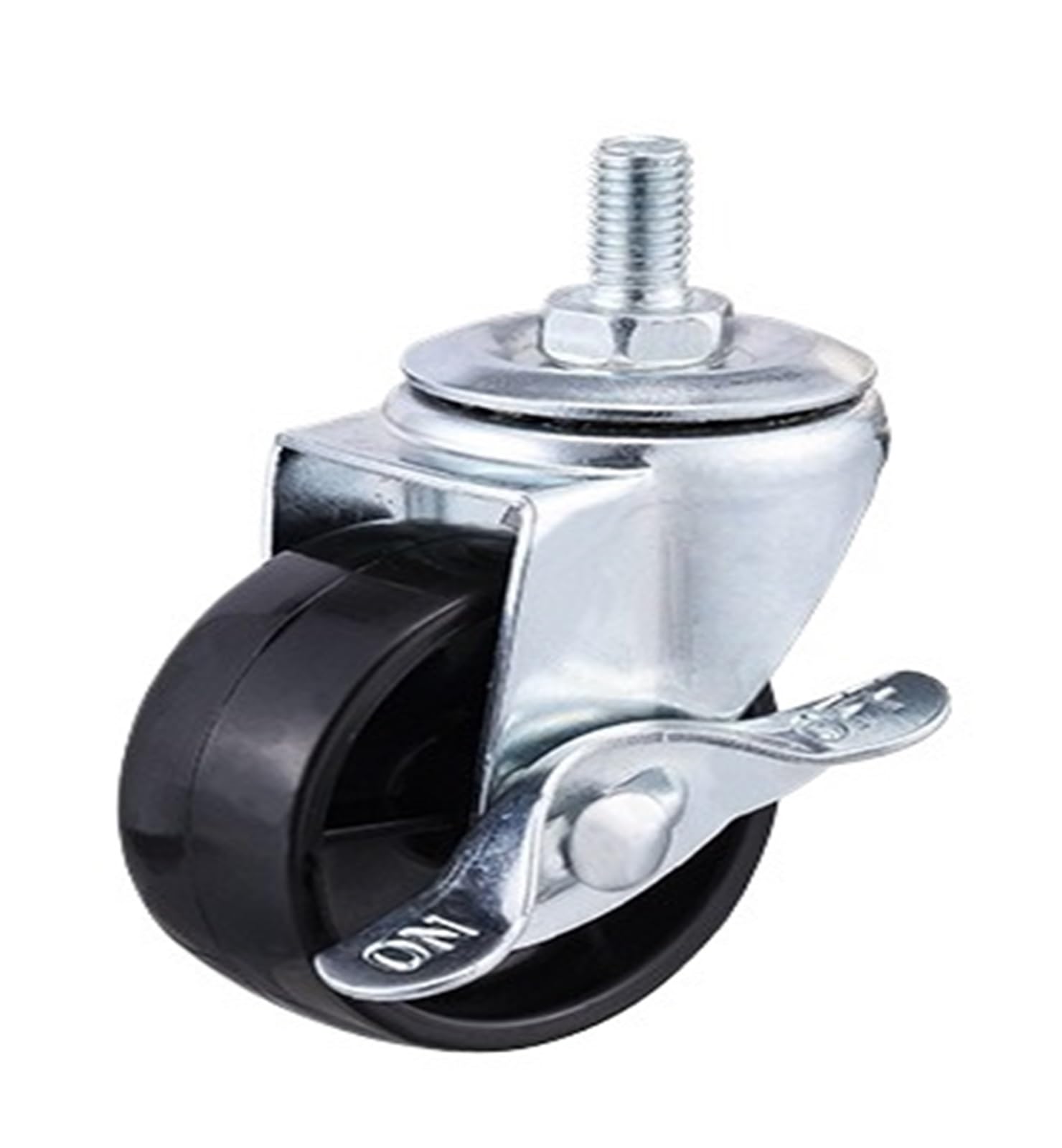MXXDMOPD 4 Pieces/lot 2""/2.5""/3"" Light Black PP Caster M12 Screw Spinner with Brake bearingless Plastic(M10x15 Brake,2.5 Inch)