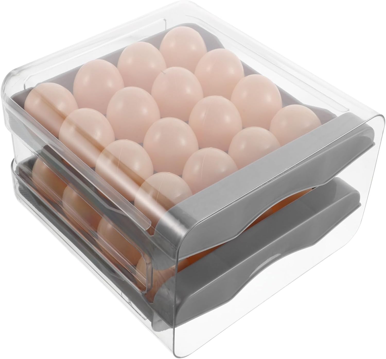 Double Layer Egg Storage Box with Lid Transparent Egg Holder for Refrigerator Secure Design to Prevent Breakage for Kitchen Organization