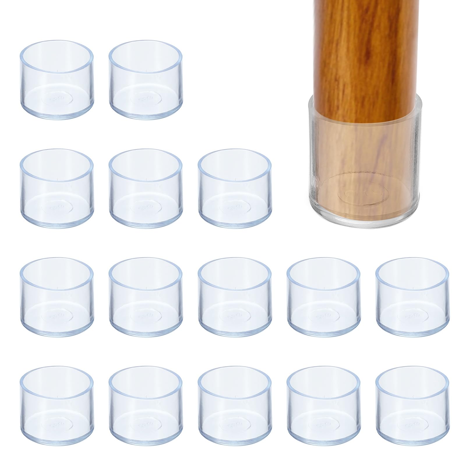 PATIKIL Round Rubber Chair Leg Caps Tips 3/8"