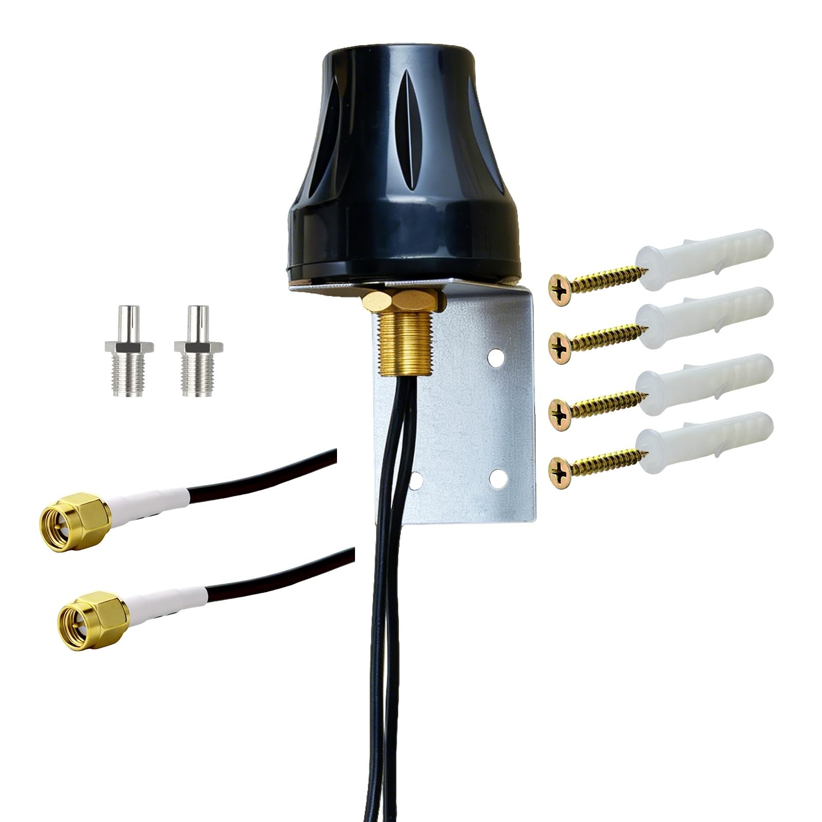 Antenna Esterna 2x2 MIMO 5G LTE 600-6000 MHz Compatta Omnidirezionale ad Alto Guadagno con Cavo equivalente lmr100 Connettori SMA Maschio e 2 Adattatori TS9 per Router 5G/4G Hotspot Netgear