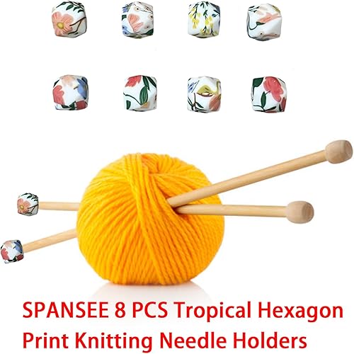Miniatura 12 de SPANSEE Soportes hexagonales para agujas de tejer – 4 piezas, tamaño 3-13 (0.128 in-0.354 in), tapas finales, tapones de puntada, protectores