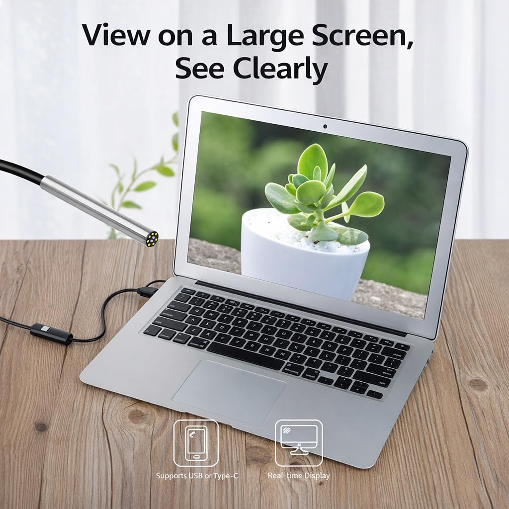 3 in 1 Endoscope Borescope Snake Camera Type C USB Endoscope for Android Mobile Phone 3.9mm Lens Borescope Inspection, 1280x720 Video Inspection Camera (5M)