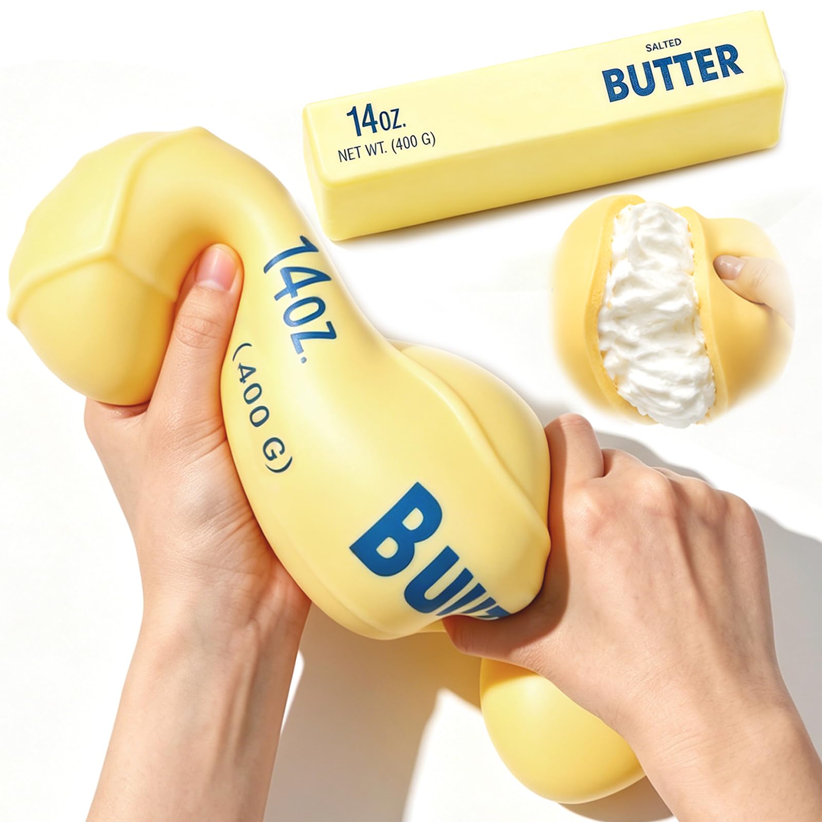 10in Giant Butter Squishy Shaving Cream Filled, Jumbo Big Butters Squeeze 1pcs