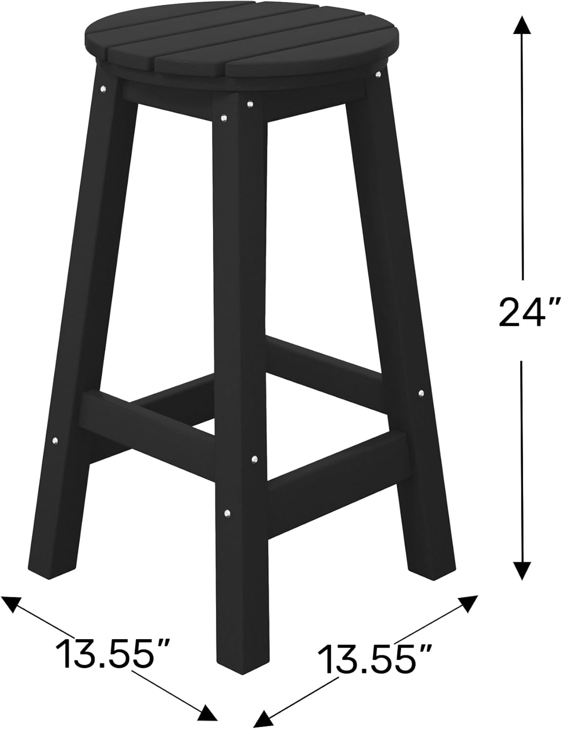WestinTrends 24" HDPE Outdoor Patio Round Counter Height Bar Stool, Turquoise