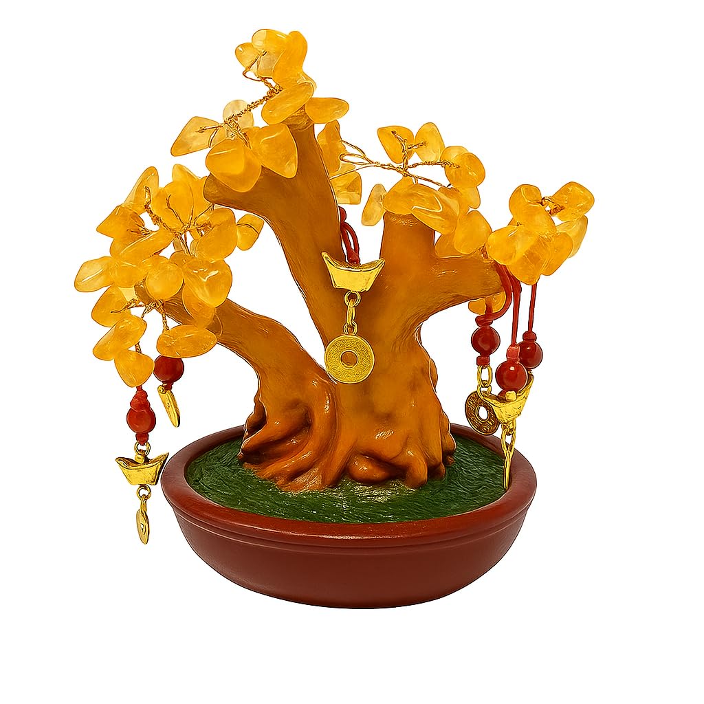 Arbre Feng Shui citrine bonsaï cristal ornement de guérison maison
