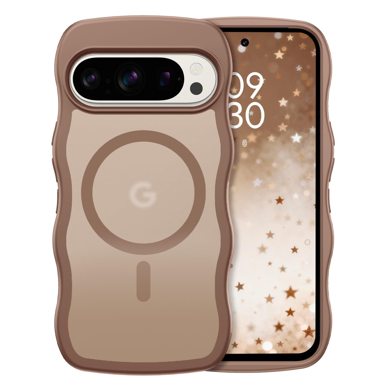GUAGUA Google Pixel 10 / Pixel 10 Pro ケース MagSafe対応 ウェーブ ピクセル10 ケース かわいい ソフトうねうね 滑り止め 人気 韓国 おしゃれ マグネット 車載ホルダー対応 半透明 指紋防止 耐衝撃 かわいい グーグルピクセル10 カバー
