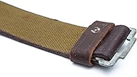 Vista 7 de Cinturón militar vintage para hombre, 2 Guerra Mundial y Soviética, cinturón de campo ruso en lona verde