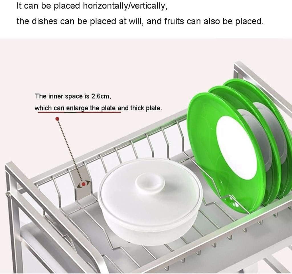 Dish Drying Rack Tableware Holder 3 Tier Dish Rack Dish Drying Rack 304 Stainless Steel with Drain Tray Utensil Holder Cutting Board Drying Rack Drying Rack Kitchen