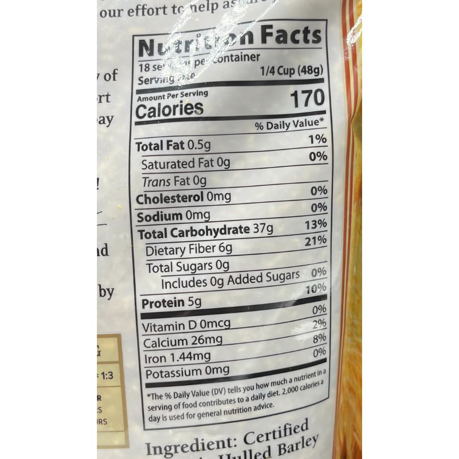 Image of Grain Place Foods Non-GMO Organic Hulled Barley 2lb Bag-SET OF 10