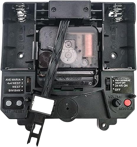 Miniatura 4 de Milageto Mecanismo de movimiento de reloj de cuarzo, con manecillas silenciosas, kit de mecanismo de caja de música silenciosa, piezas de