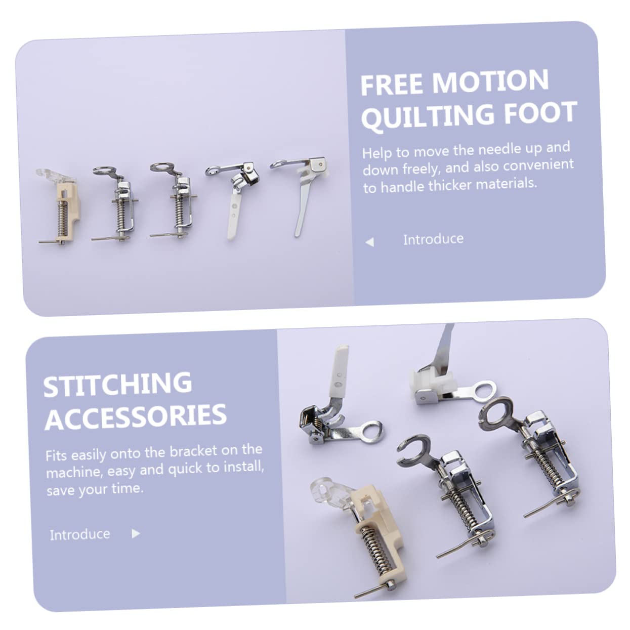 jojofuny 5 Set Piedino per Trapuntatura A Mano Libera Piedino Punto Raso Materiale per Cucire Piccolo Sewing Machine Piedino per Cucire Portatile Fornitura di Cucito Addominali 5 Pezzi * 5