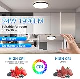 CHENBEN Plafonnier LED 24W IP44 RGB Dimmable App Télécommande, 30CM - 5