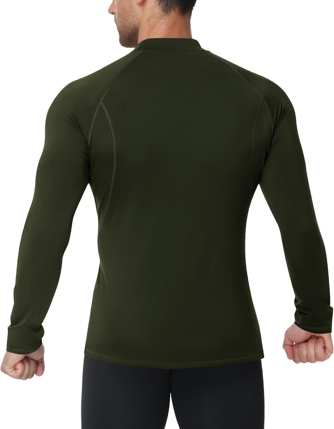 Runhit 2 Pack Men's Thermal Compression Shirts Long Sleeve Mock Turtleneck Fleece Lined Undershirt Athletic Base Layer - Image 3