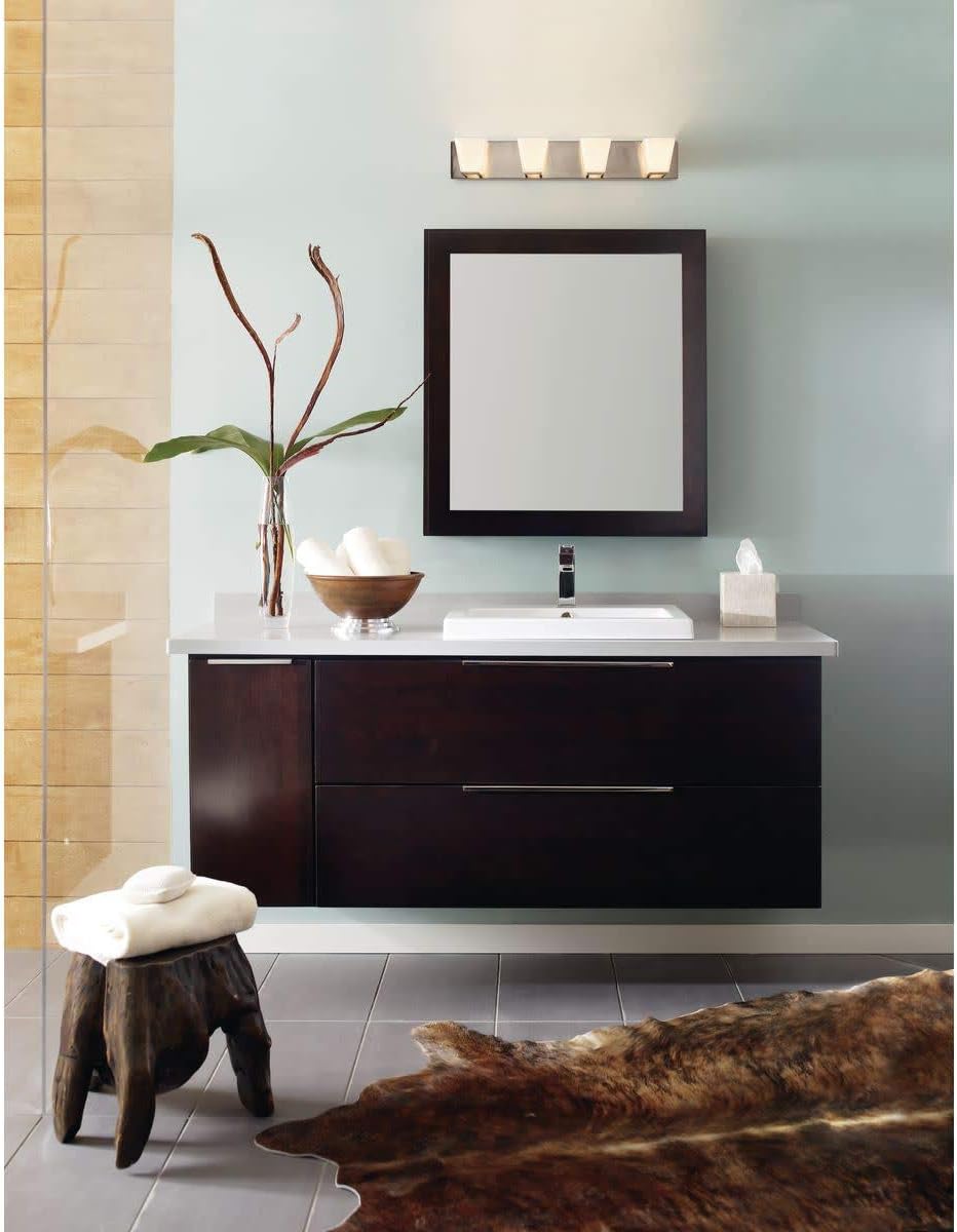 Progress Lighting P2126-09 Transitional Four Light Bath from Streaming Collection in Pwt, Nckl, B/S, Slvr. Finish, Brushed Nickel