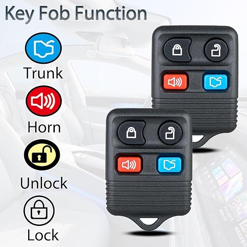 Miniatura 5 de Llavero de entrada sin llave compatible con Ford Mustang Focus Explorer Sport Expedition Taurus Escape Edge Thunderbird Lincoln Town Car Mercury