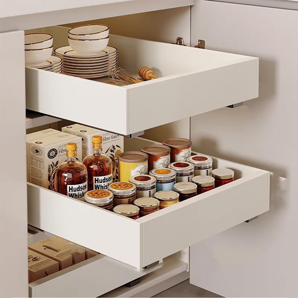 Generic Expandable pull-out cabinet organizer,Bathroom sliding cabinets,pull-out home storage racks with adhesive nanofilm fastenings,pantry storage racks,Black-43x30x7cm