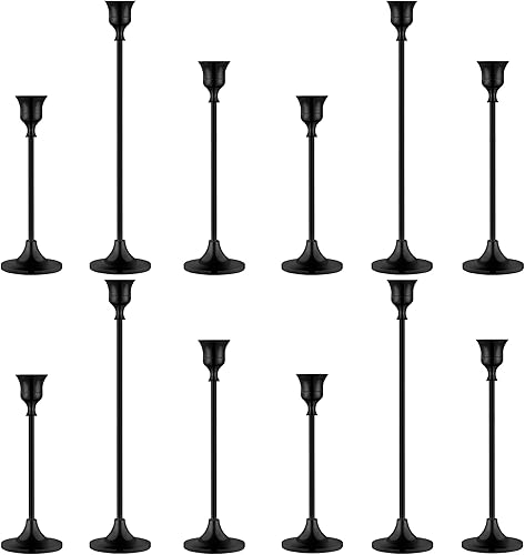 VOELIGT 6 portavelas de latón dorados, portavelas cónicos, decorativos para el día de Acción de Gracias, Navidad, comedor, boda, fiesta,