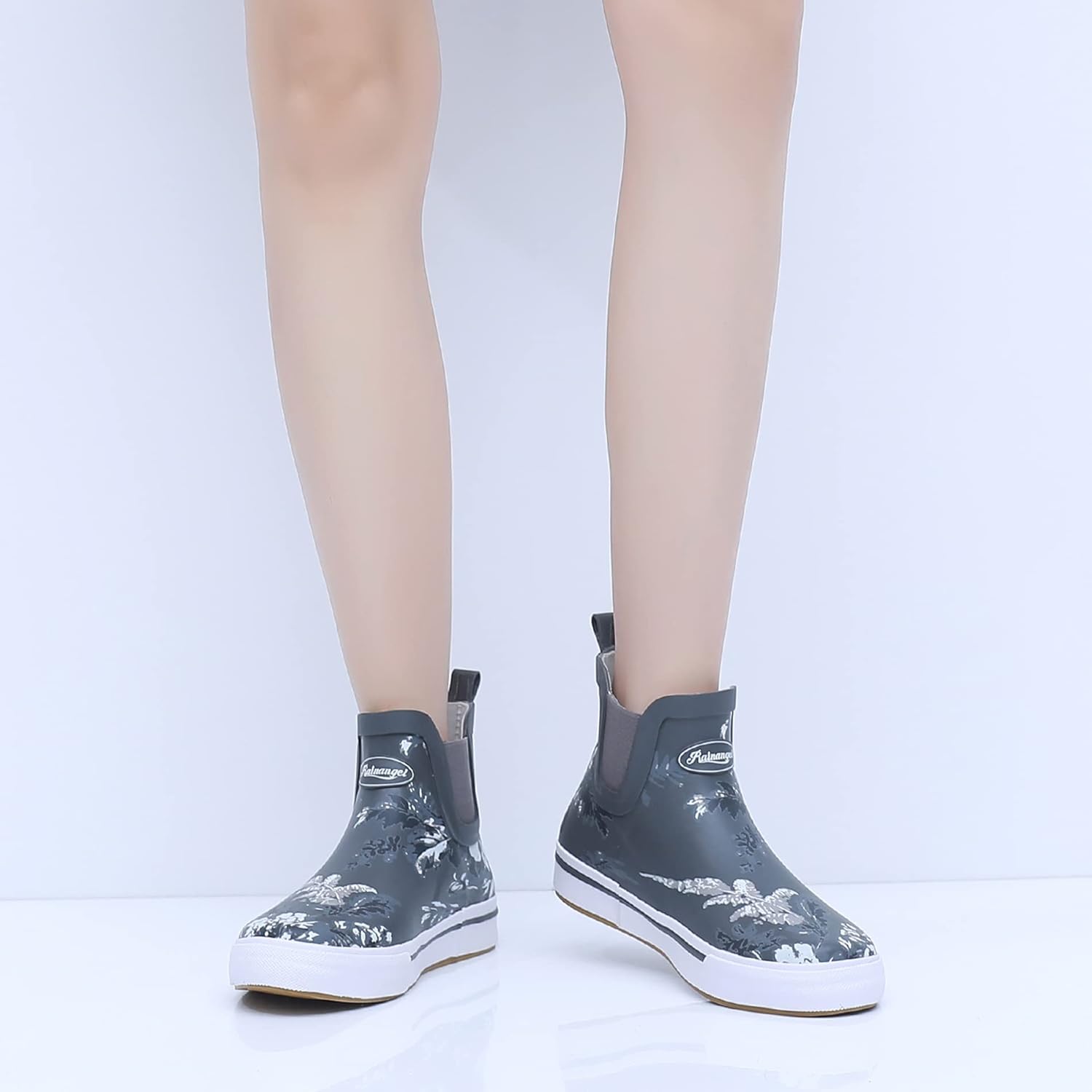 RAINANGEL Rain Boots for Women and Men,Unisex Ankle Rain Shoes Anti-Slipping Rainboots with Comfortable Lightweight Garden Rubber Rain Boot and Outdoor Work Shoes,Waterproof Fishing Deck Boots