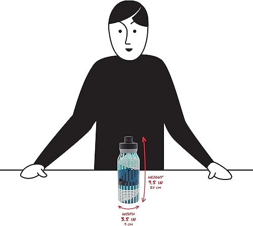 Miniatura 4 de BUILT Botella de acero inoxidable con aislamiento al vacío de doble pared en cascada de boca ancha con tapa para beber, color azul crepúsculo