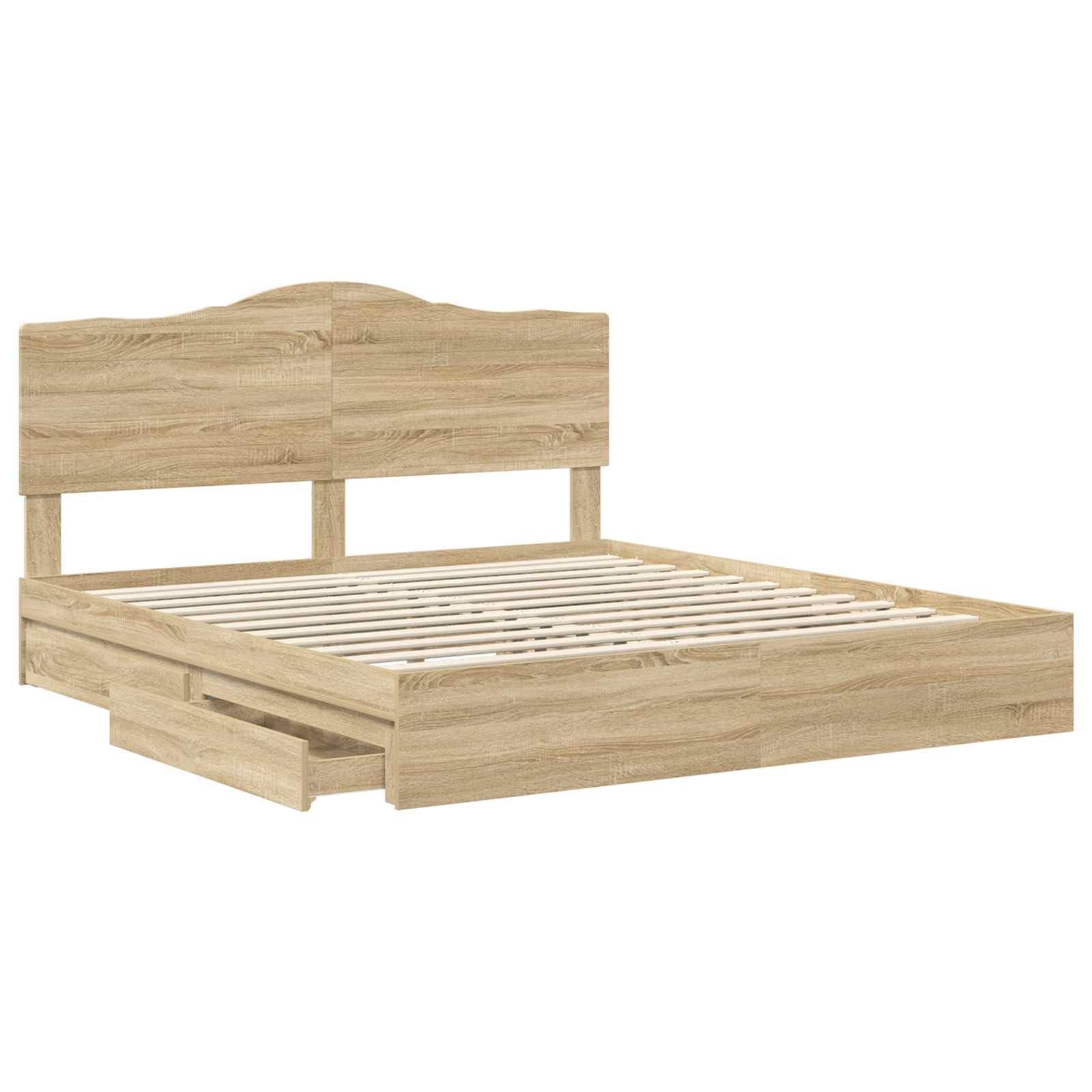 Madera con cajones dormitorio moderno Roble Sonoma 180 x 200 cm