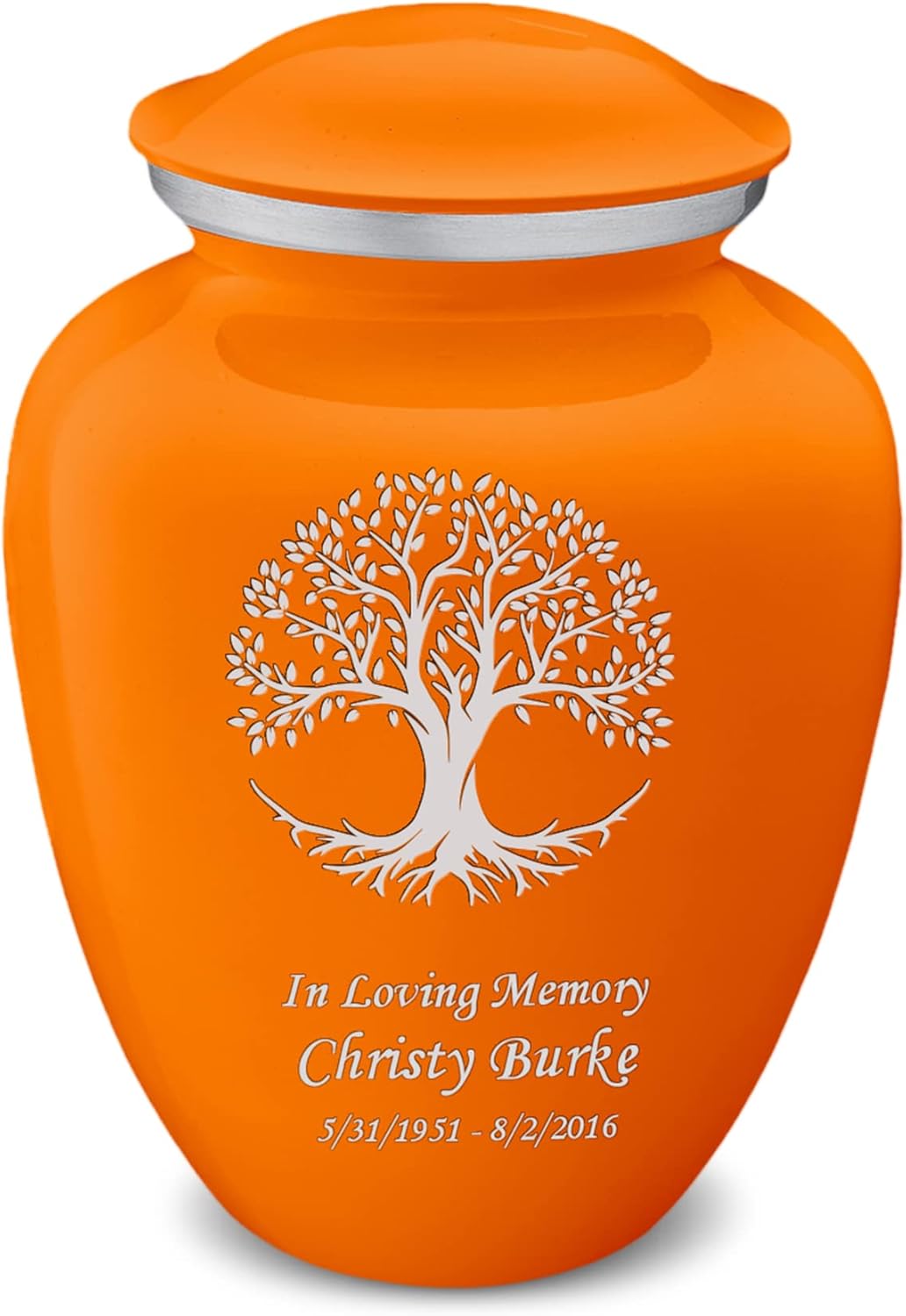 Geturns Embrace Adult Personalized Tree of Life Cremation Urns for Human Ashes I Large Burnt Orange Funeral Urn for Men and Women I 200 lbs