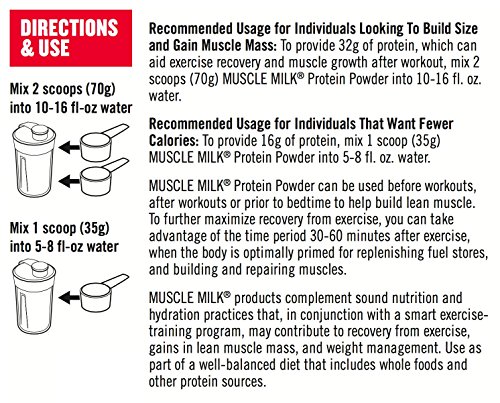 Muscle Milk Genuine Protein Powder, Natural Chocolate, 2.47 Pound, 16 Servings, 32G Protein, 2G Sugar, Calcium, Vitamins A, C & D, Nsf Certified For Sport, Energizing Snack, Packaging May Vary #TOP6