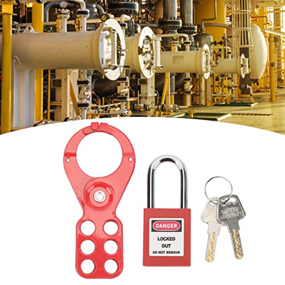 Set di lucchetti con chiusura a 6 fori, design di sicurezza a prova di manomissione, per apparecchiature industriali (grillo da 25 mm)