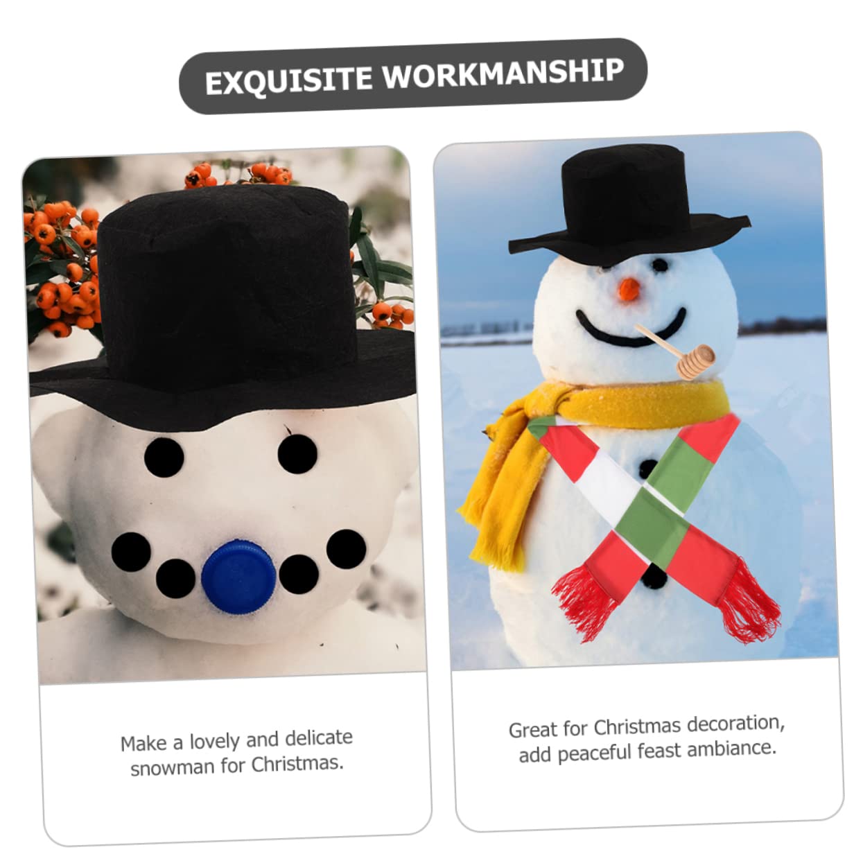 PRETYZOOM 4 Sätze Schneemann verkleiden winterdeko weihnachtsbekleidung Schneemann Bausatz selber Machen Weihnachtsmann-Puppen gefälschte Nasen Schneemann- Schneemann-Kleidungszubehör