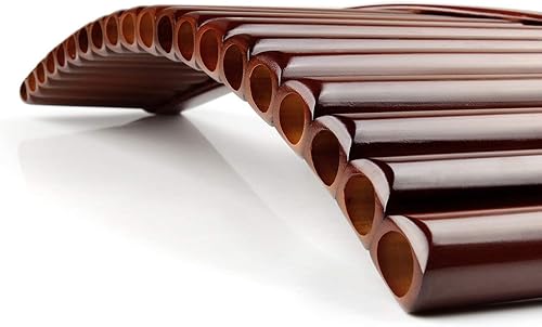 Miniatura 3 de 20 tubos E Key Natural Bamboo Pan Flute Chino Tradicional Instrumento Musical Marrón Tubos Fácil de Aprender con Caja Negra (Flauta de Pan de mano