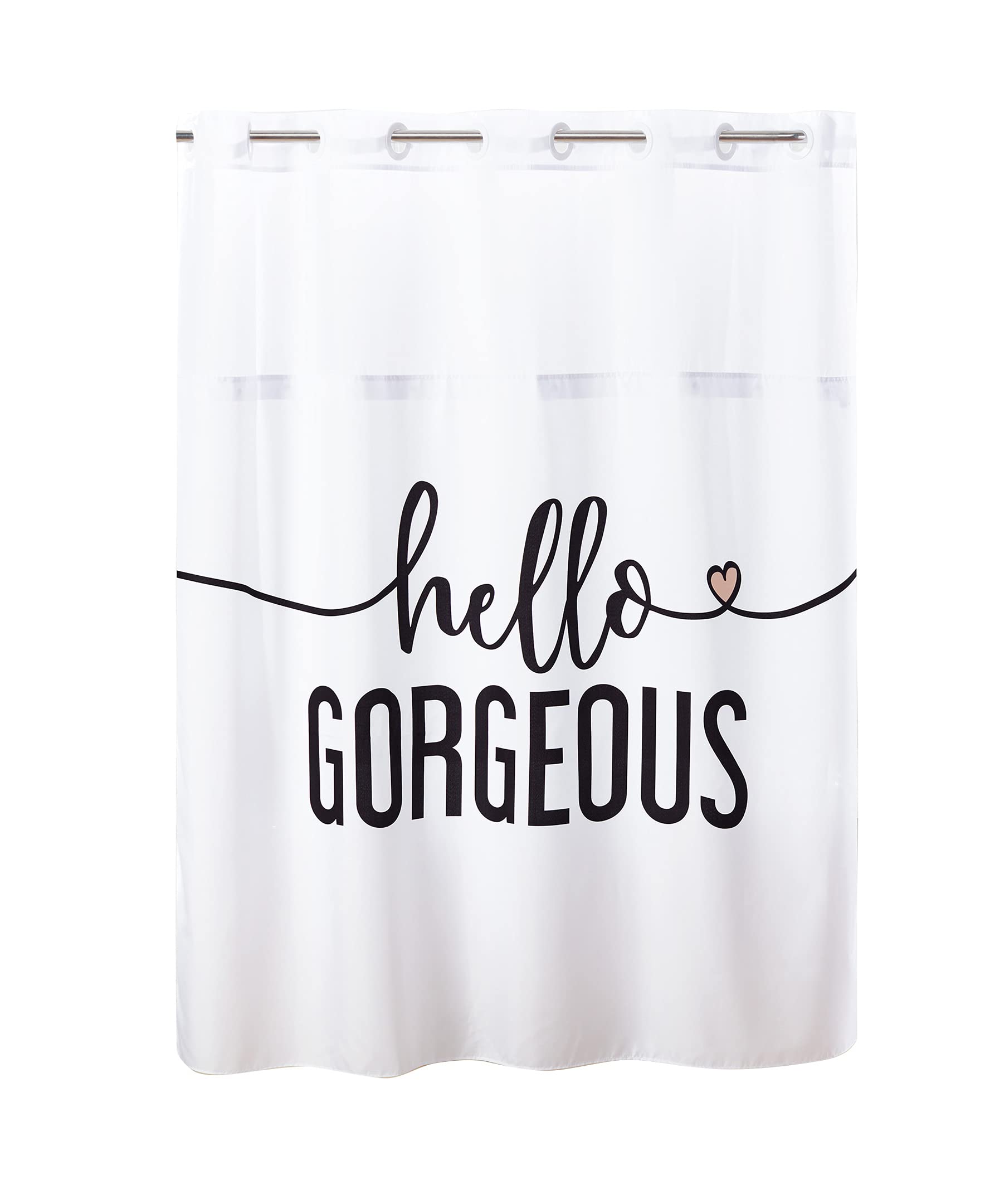 Hookless® Hello Georgous Shower Curtain with Peva Liner, 71 x 74