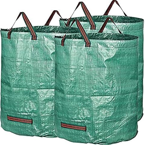 GreenBuy 3pcs Garden waste bag 270L,thick heavy duty PE cloth,water proof ,good for waste collector in garden,lawn,yard patio. … Cover