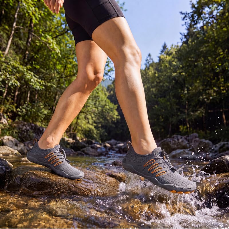 Image of Hike Barefoot Water Shoes for Women Men Footwear, Quick Dry Wide Toe Box Pro Beach Swim Athletic Sports Shoes, Non-Slip Lightweight Aqua Shoe for Pool Hiking Walking Kayaking Diving Surfing