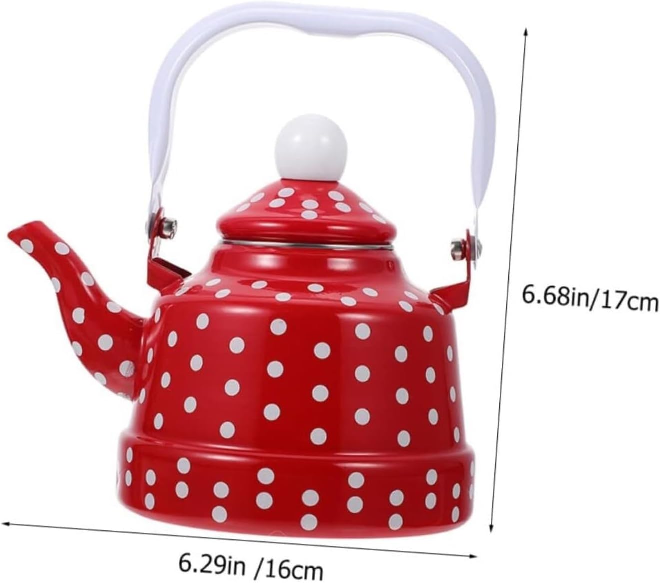 Tea Kettle for Stove Top 1.7L Enamel Kettle Ceramic Teapot Induction Kettle Stove Tea Kettle with Strainer Pumpkin Teapot Enameled Kettle Teapot(Red)