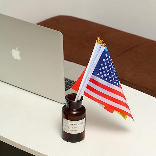 Miniatura 5 de América Latina 21 países palo bandera pequeña mini mano redonda superior en palo Habla español Herencia Hispano Mes hispano para banderas de aula