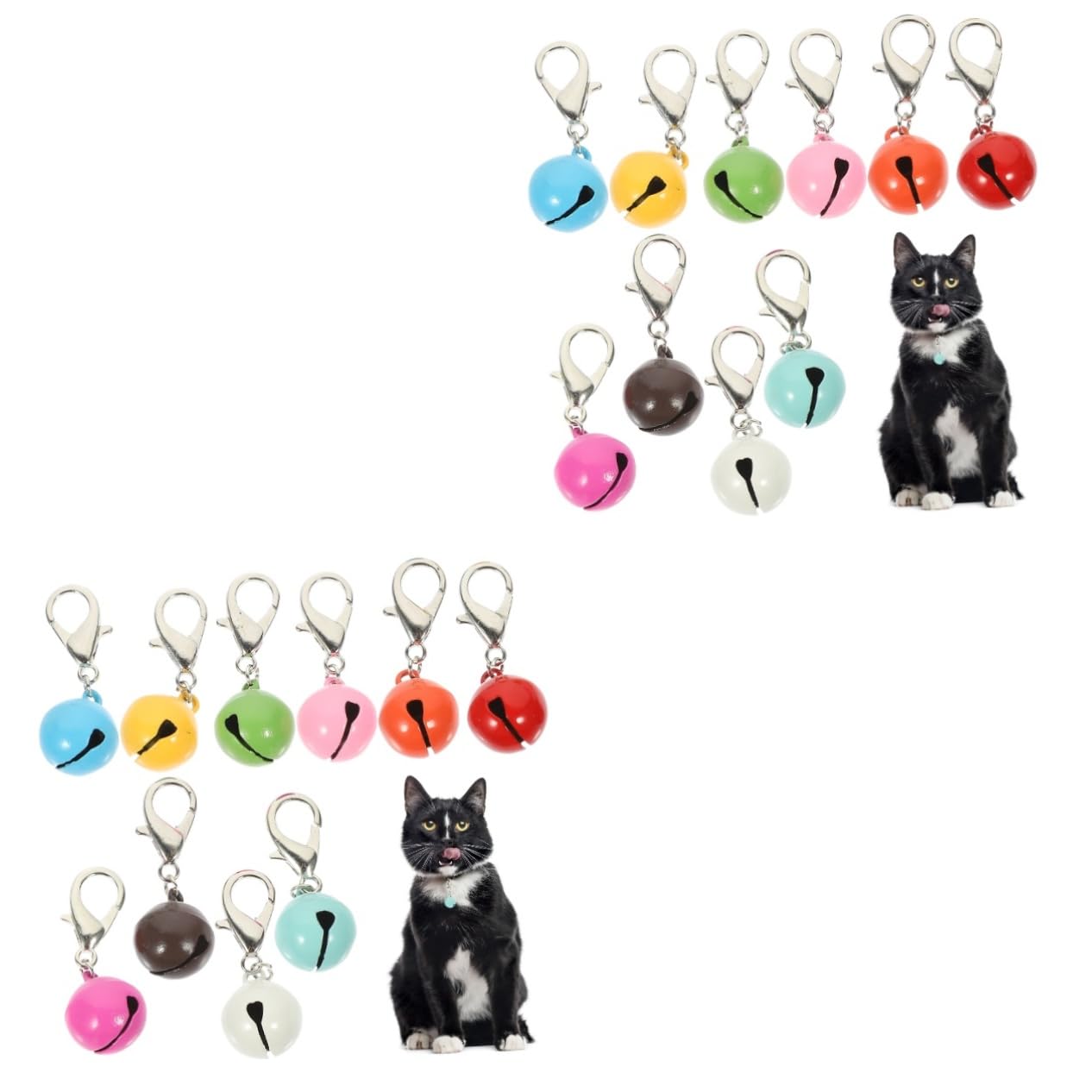 20 Pcs Pet Collar Bell A Necklace Decor Necklaces Puppy Accessories Cat Dog Collar Bells Pack Metal, 3X1.27X1.27CMx2pcs, Metal, Metal No Gemstone