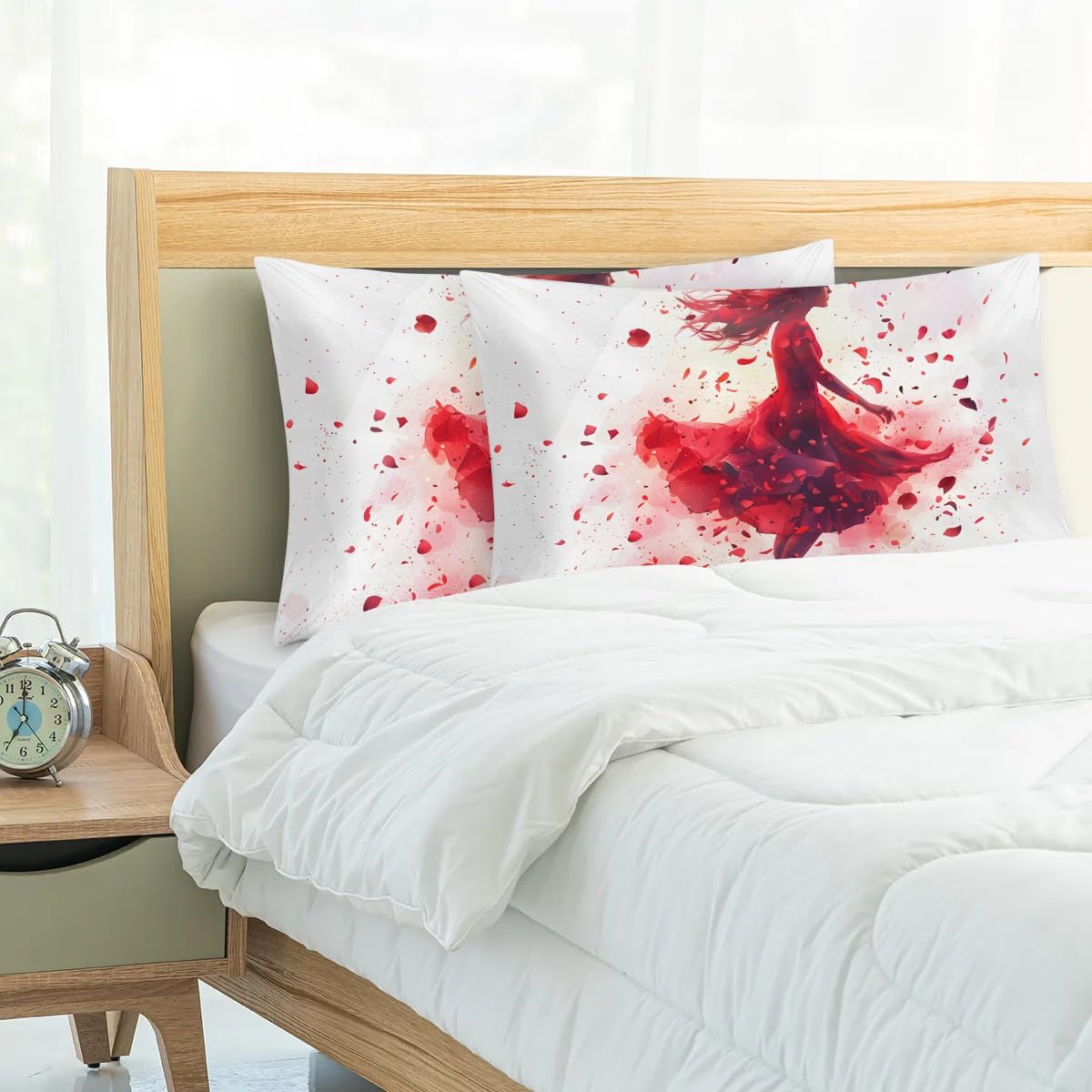 Pillow Cases Queen Size Set of 2 Girls Dance Satin Pillowcase with Zipper Soft & Cooling Pillow Covers for Hair & Skin Care Machine Washable Ideal for Home & Dorm