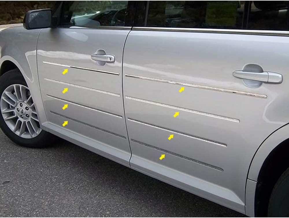 QAA is Compatible with 2009-2019 Ford Flex 16 Piece Stainless Side Molding Accent Trim, 0.5" Wide AT49340