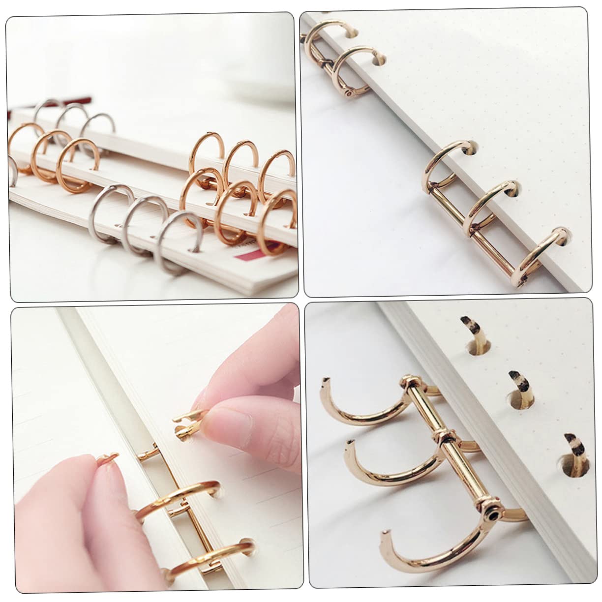 jojofuny 4 Set Anelli Per Raccoglitori Di Album Chiave Anelli Di Foglie Sciolte Anello Raccoglitore Anelli A Clip Per Foglie Sciolte Anelli Di Carta Legante 8 Pezzi*4