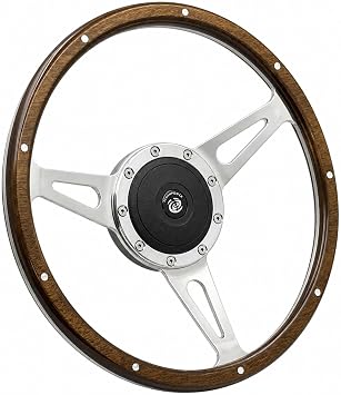 13 Laminated Wood Steering Wheel with horn button