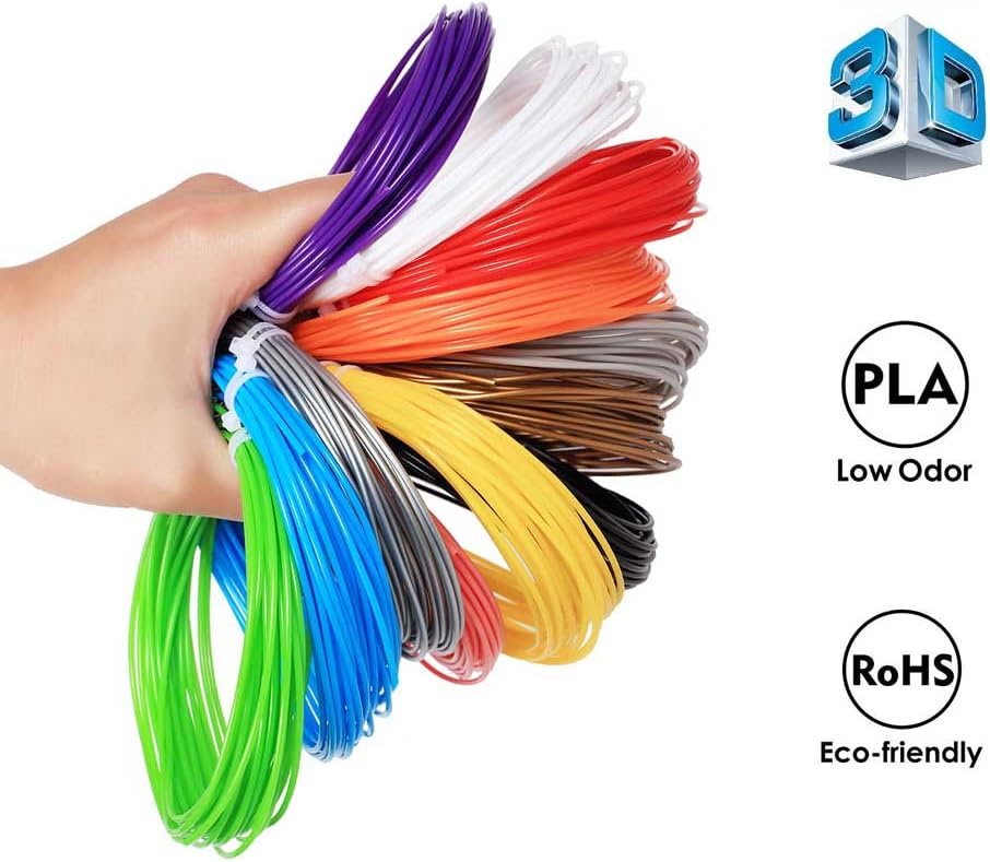 3D Pen Filament Refills - punson 1.75mm PLA ( Not ABS ) 275 Linear Feet of 12 Different Colors, 23 Feet Length Each Color, Dimensional Accuracy +/- 0.03mm