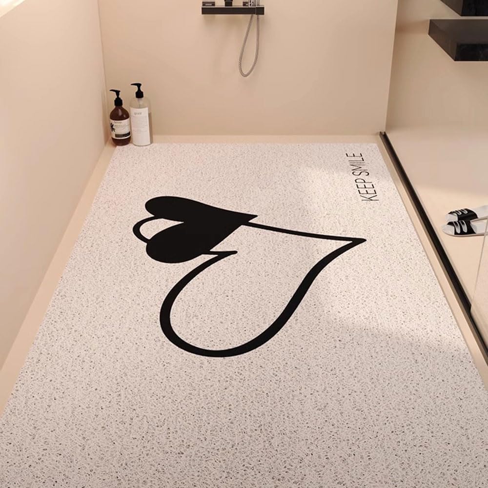 SSDDLZEQ High-end PVC Rubber Loofah Mat For Shower & Bath(White,60x90cm)