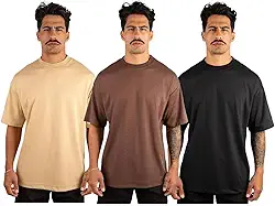 Kit 3 Camiseta Oversized Masculina Streetwear Trace Black Básica 100% Algodão Premium 30.1 Penteado