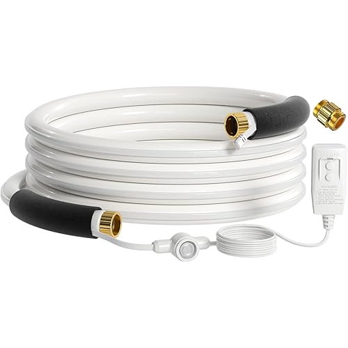 Giraffe Tools 25FT Heated RV Water Hose for Drinking with GFCI & Energy Saving Thermostat, 5/8-Inches Lead and BPA Free Heated Garden Hose Withstand Down to -20℉