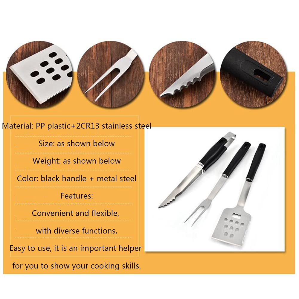 3 PZ Attrezzo Per Barbecue In Acciaio Inossidabile Set Di Attrezzi Per Barbecue Attrezzo Per Barbecue Forchetta E Pala - Set Di Utensili Per Griglia Regali Per Grigliare Ideali Per Gli Uomini Papà, A